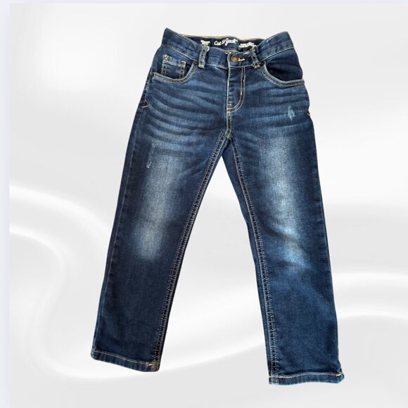 Cat & Jack Girls Jeans Size 5T | Straight Leg Super Stretch Denim Pants - Picture 1 of 4